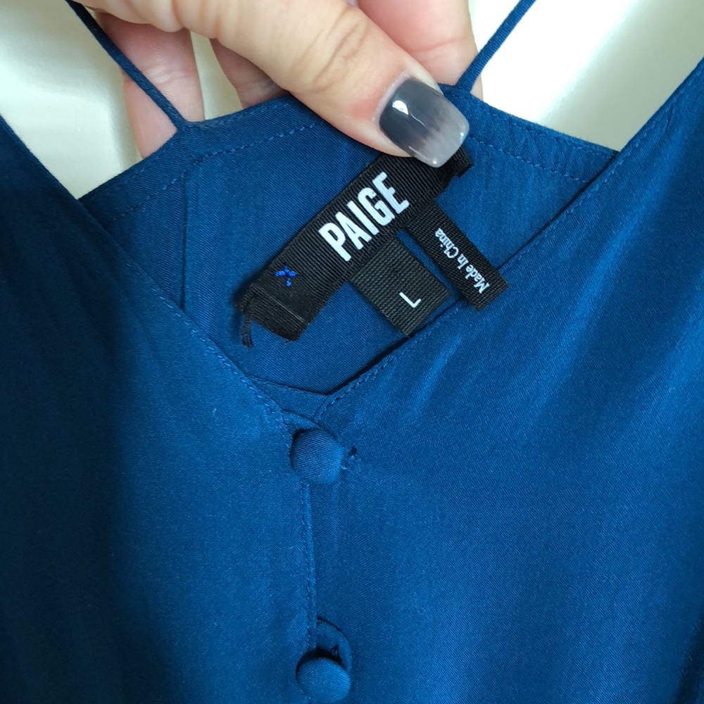 Paige Brand Dress: Full-Length teal dress